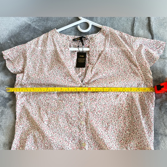 Maje Short Sleeve Cotton Top Sz 1(S) - Picture 10 of 13